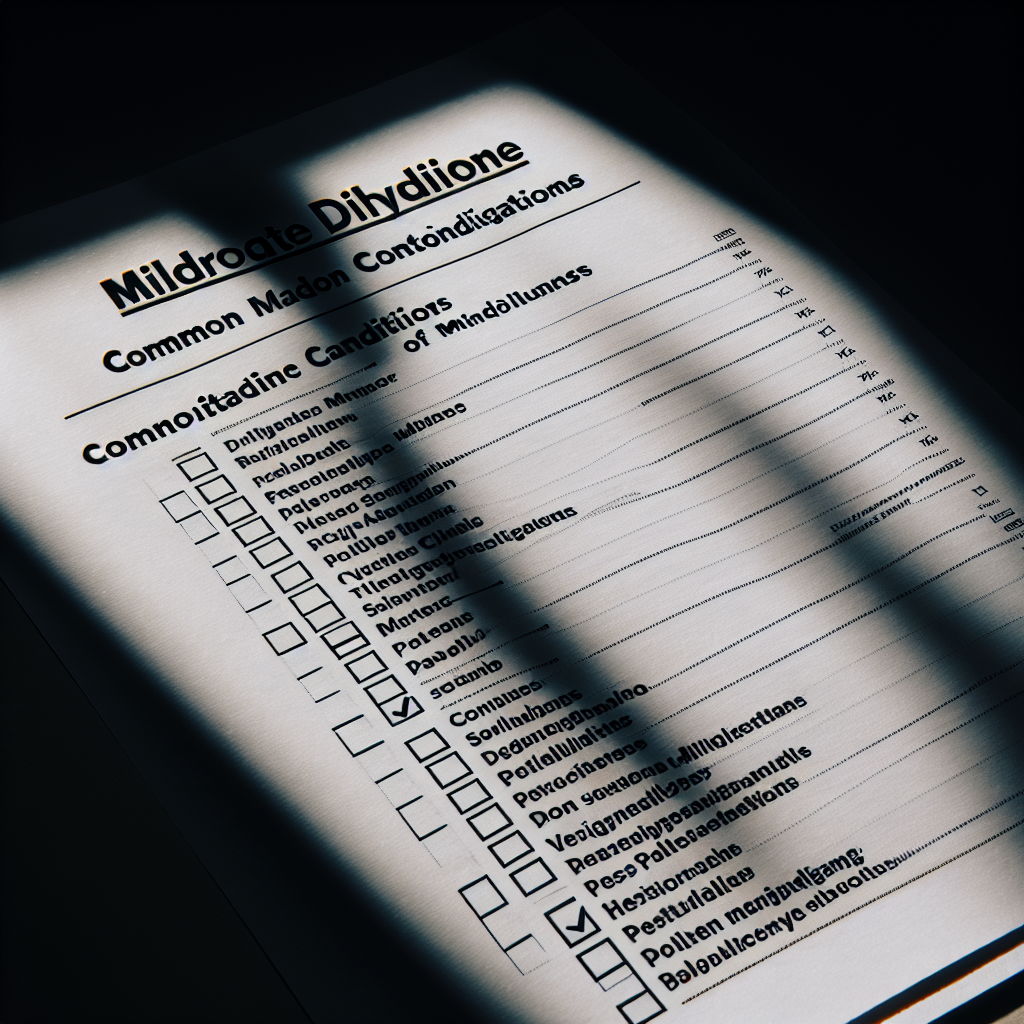 Contraindicaciones frecuentes de Mildronate Dihydricume (checklist)